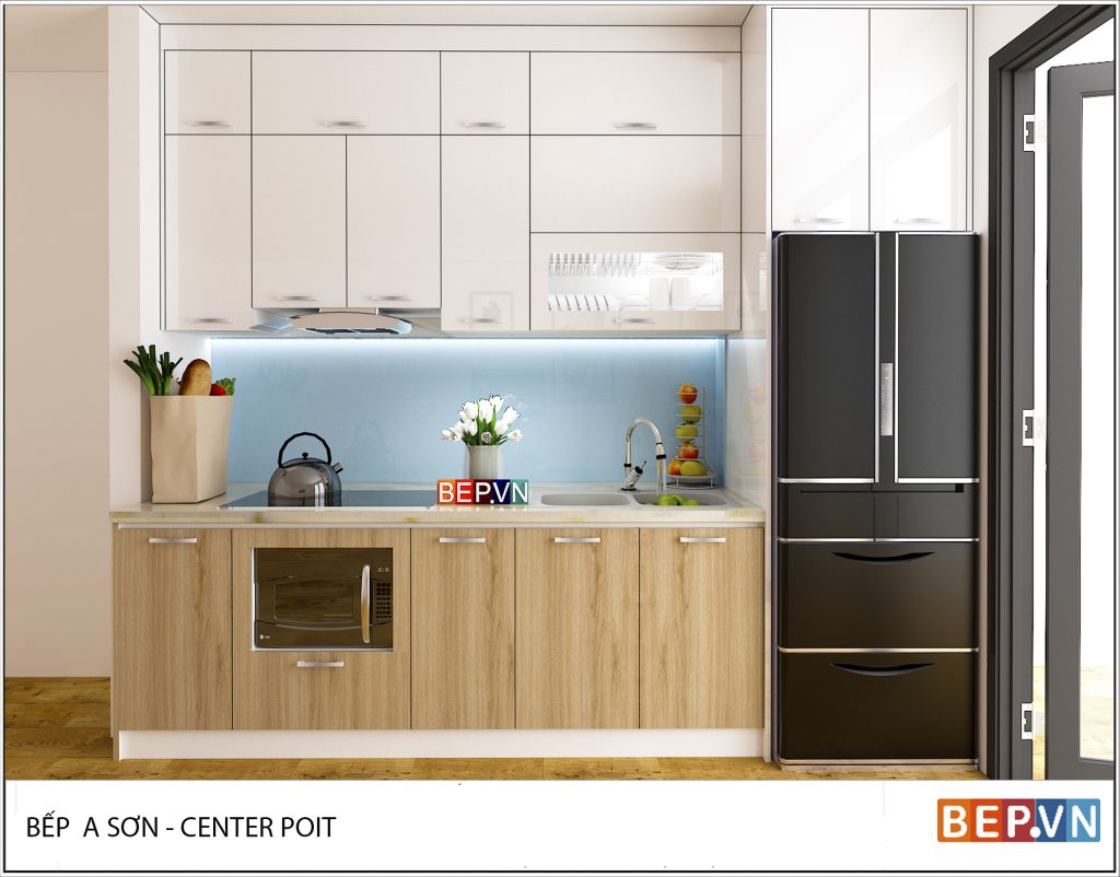 Thiết kế tủ bếp chữ i đẹp mê ly