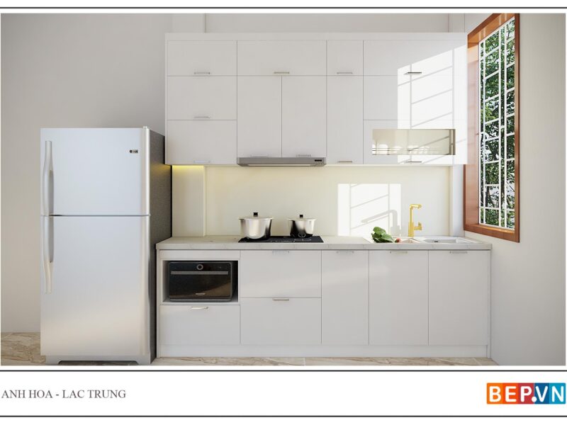 Tủ bếp chữ i cho nhà bếp nhỏ anh Hòa - Lạc Trung