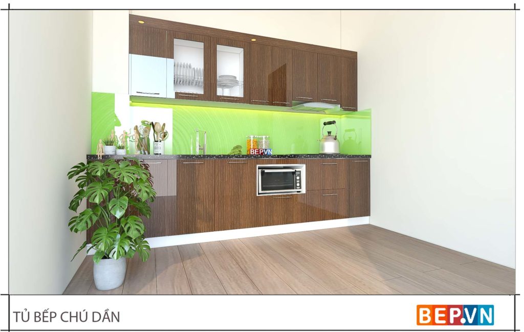 thiết kế tủ bếp chữ i đẹp hiện đại