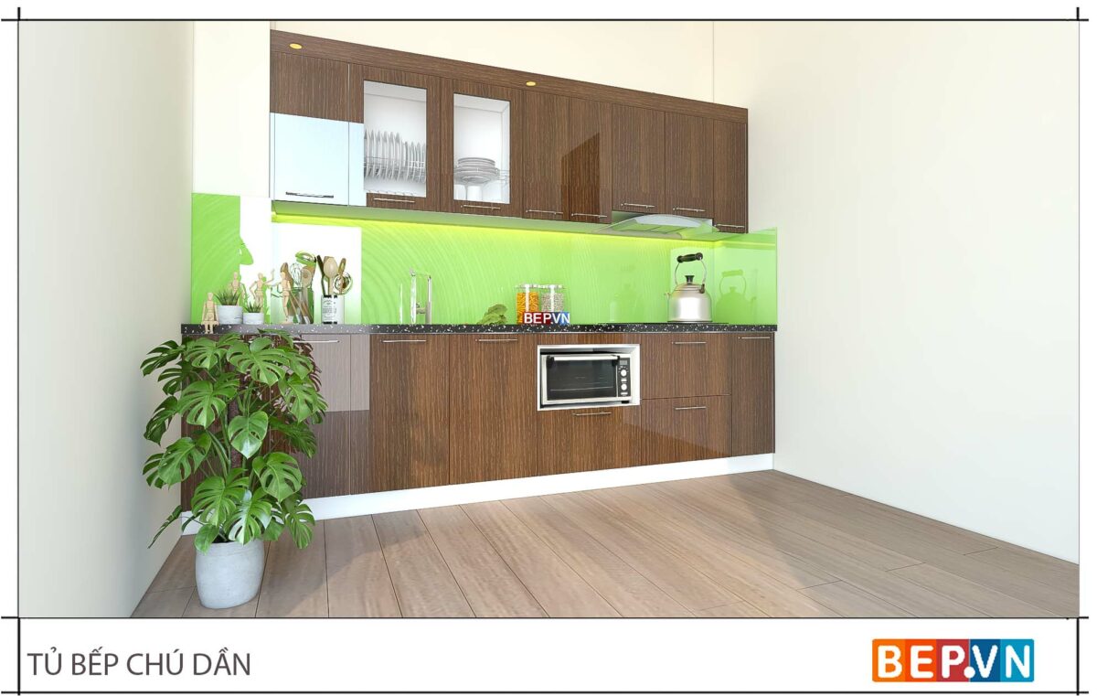 Thiết kế tủ bếp chữ i đẹp hiện nhà chú Dần - Giáp Bát - Hình ảnh 3