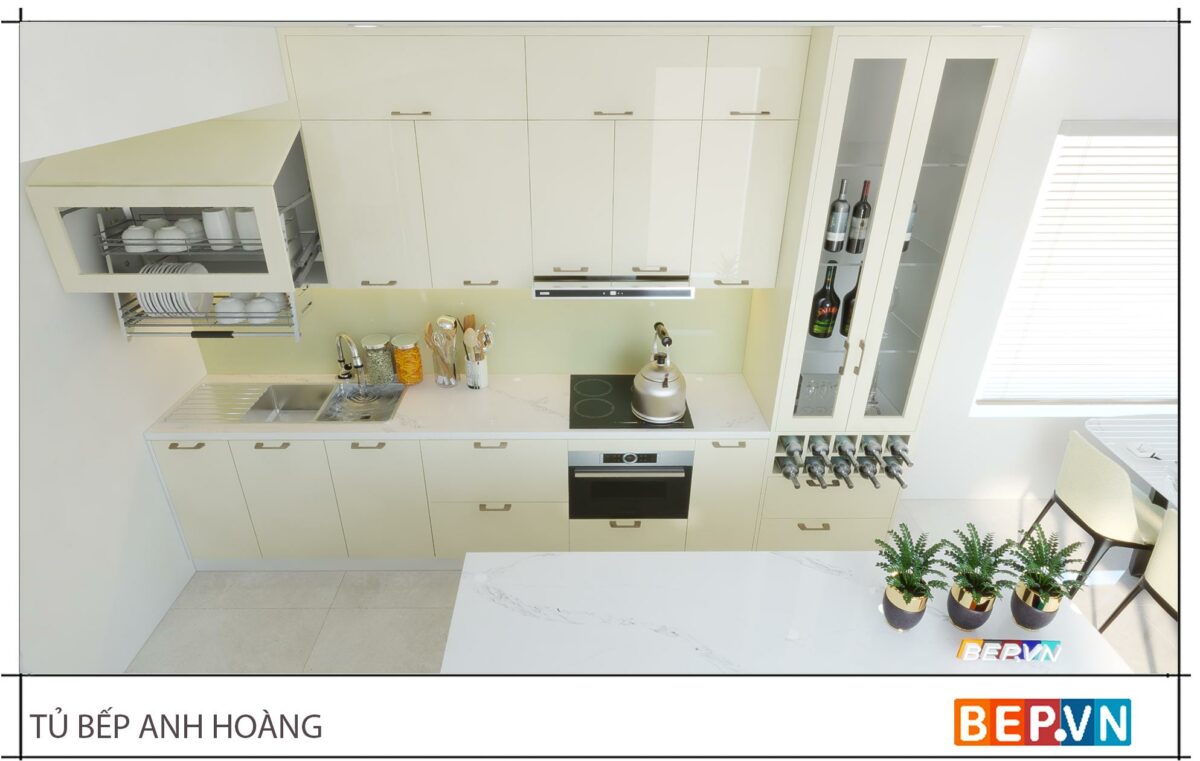 Thiết kế tủ bếp chữ i kết hợp đảo bếp nhà anh Hoàng - Đại Kim