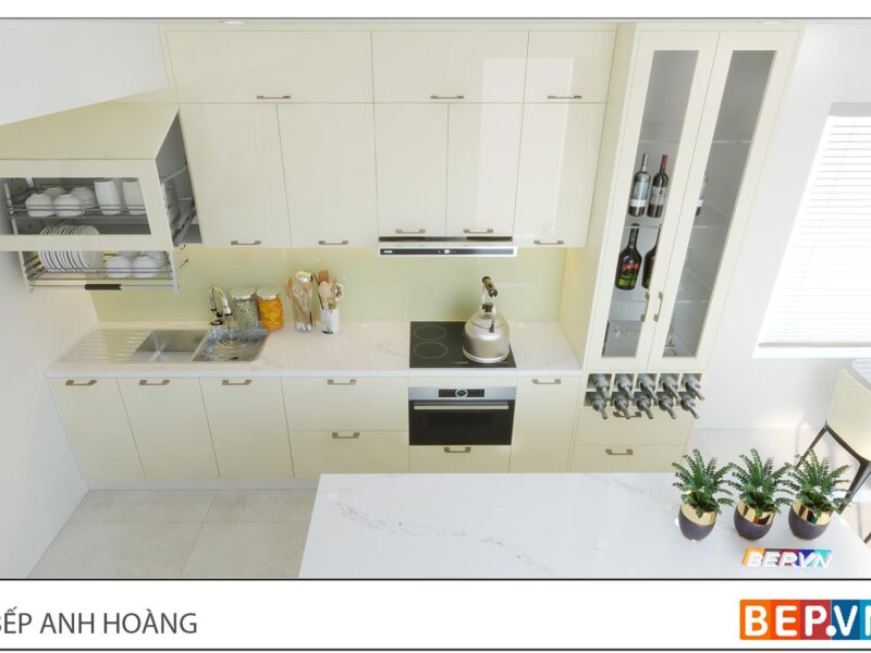 Thiết kế tủ bếp chữ i kết hợp đảo bếp nhà anh Hoàng - Đại Kim