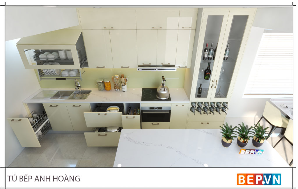 thiết kế tủ bếp hiện đại gia đinh anh Hoàng 4