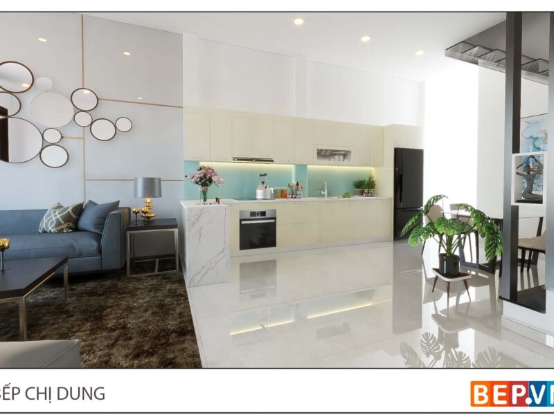 Alternative view of Thiết kế tủ bếp chữ L đẹp hiện đại gia đình chị Dung - Như Quỳnh