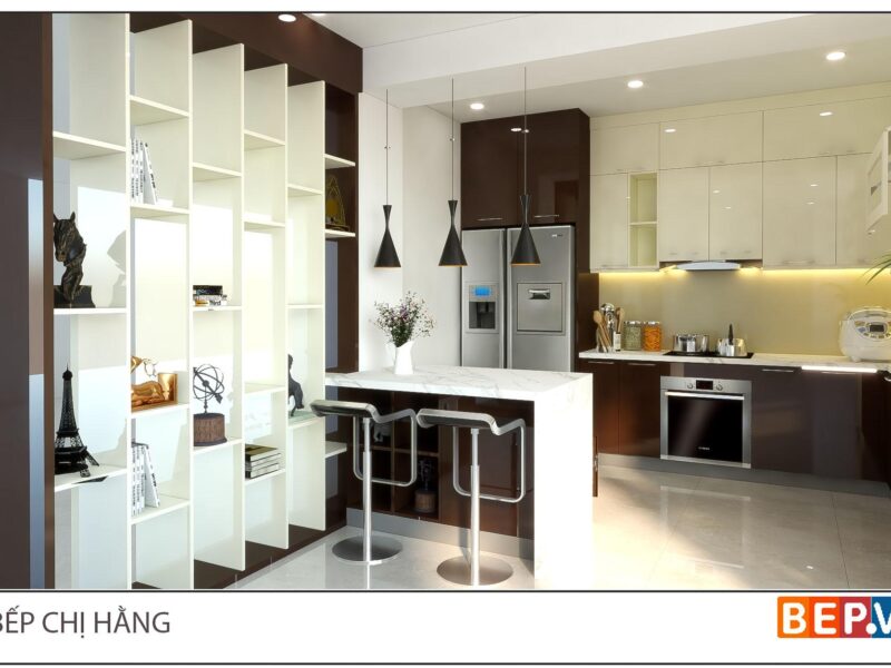 Alternative view of Thiết kế tủ bếp chữ L hiện đại gia đình chị Hằng