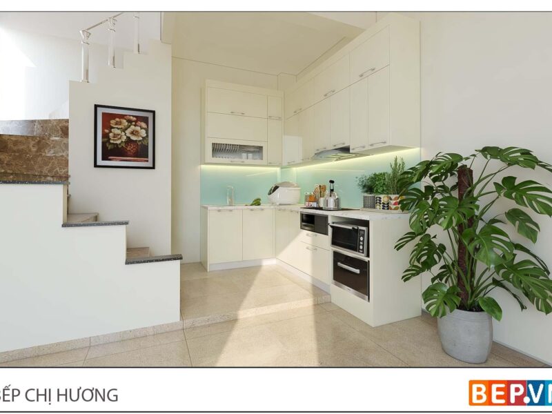 Alternative view of Thiết kế tủ bếp chữ L đẹp gia đình chị Hương - Thái Thịnh