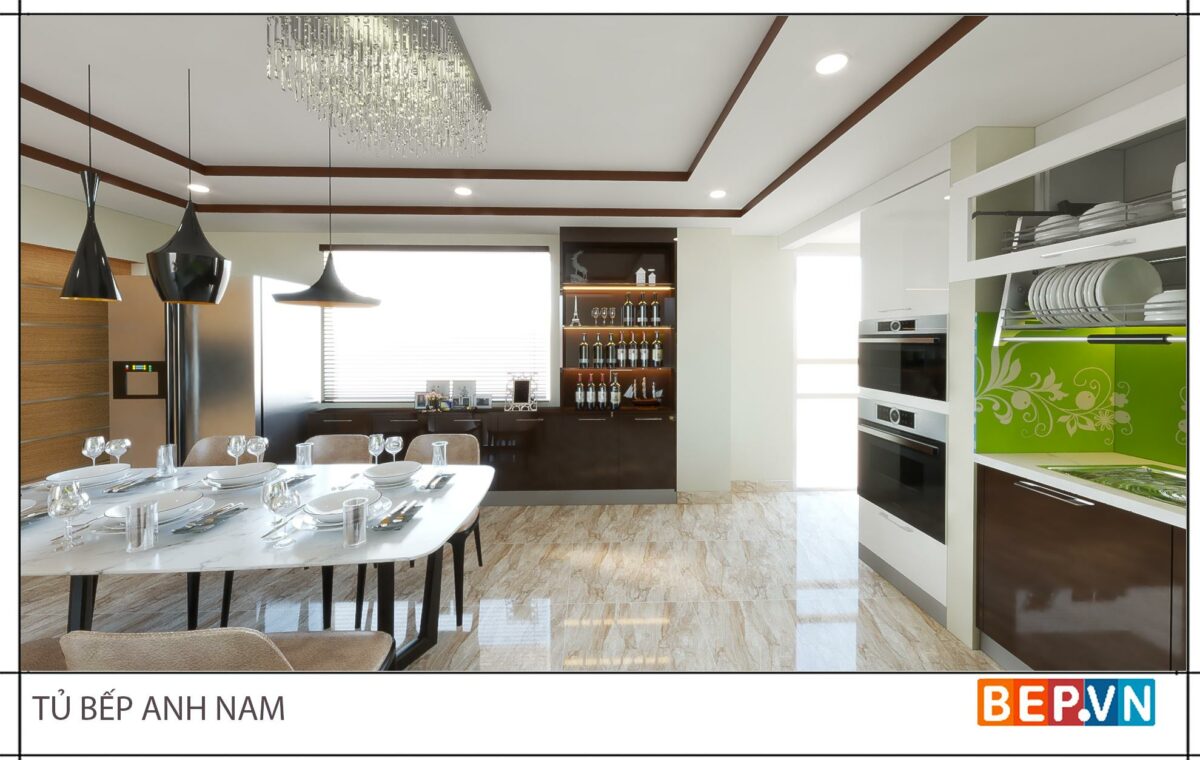 Thiết kế tủ bếp chữ L hiện đại gia đình anh Nam - Lai Châu - Hình ảnh 4