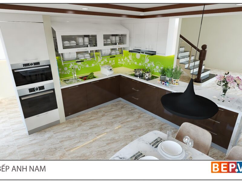 Alternative view of Thiết kế tủ bếp chữ L hiện đại gia đình anh Nam - Lai Châu