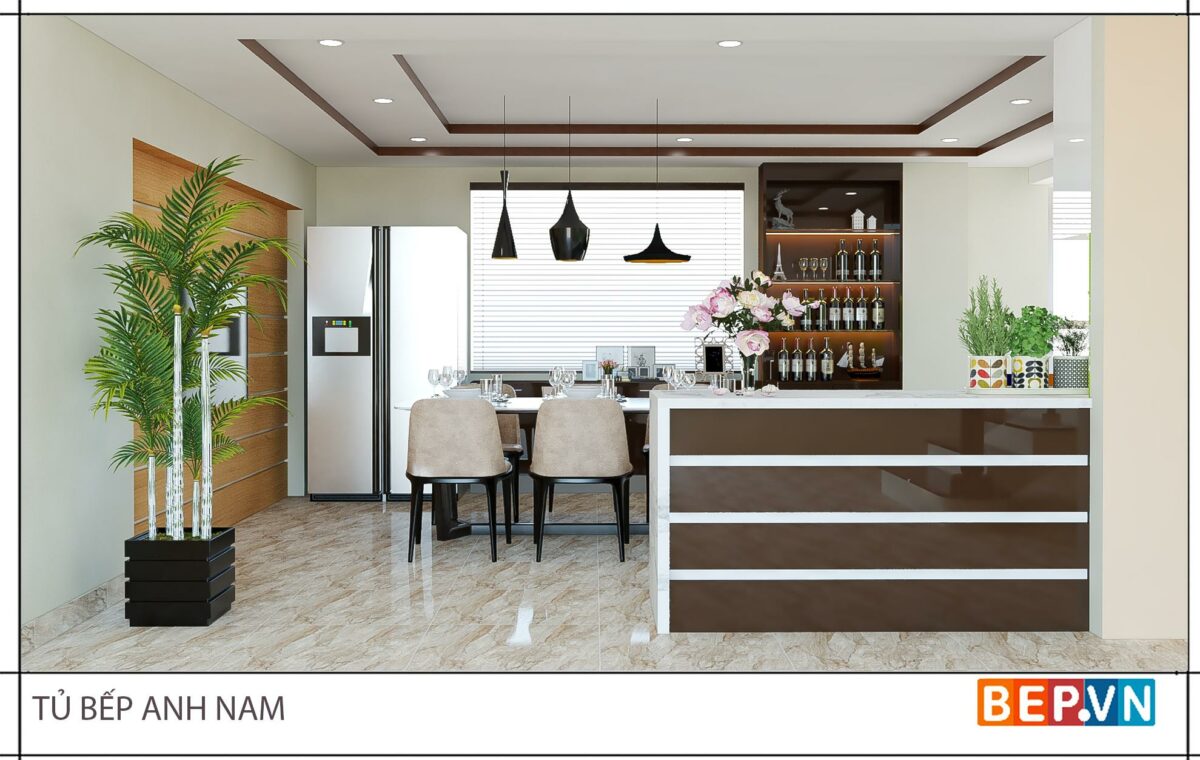Thiết kế tủ bếp chữ L hiện đại gia đình anh Nam - Lai Châu - Hình ảnh 3