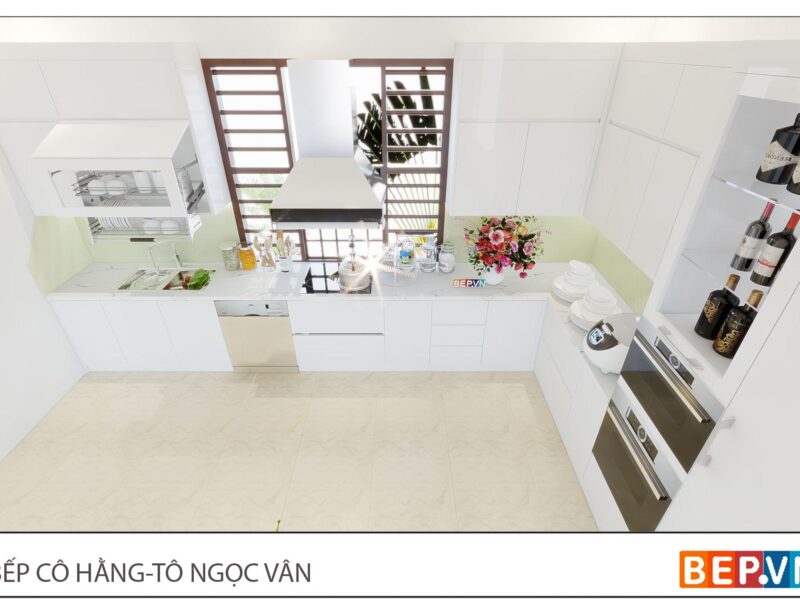 Alternative view of Thiết kế tủ bếp chữ L đẹp thanh lịch gia đình cô Hằng - Tô Ngọc Vân