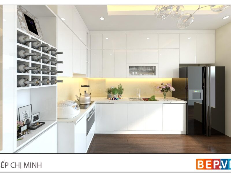 Alternative view of Thiết kế tủ bếp chữ L hiện đại gia đình chị Minh - Phạm Tuấn Tài