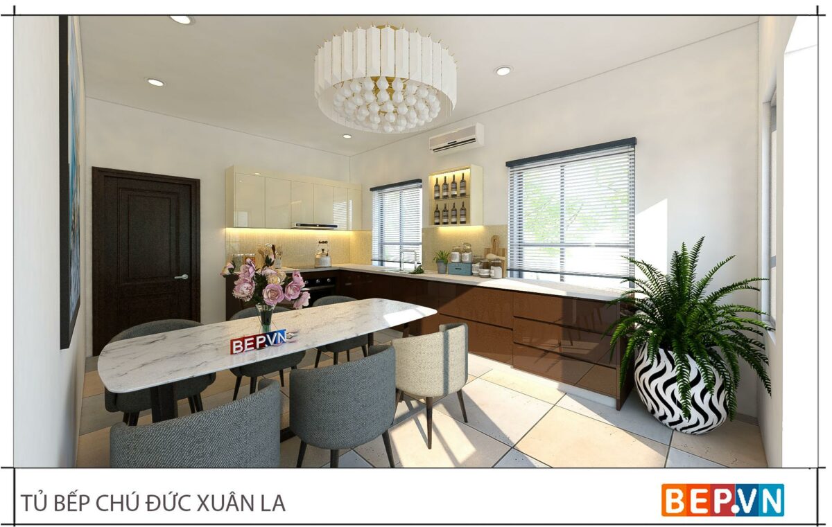 Thiết kế tủ bếp chữ L hiện đại anh Lý - Xuân La - Hình ảnh 3