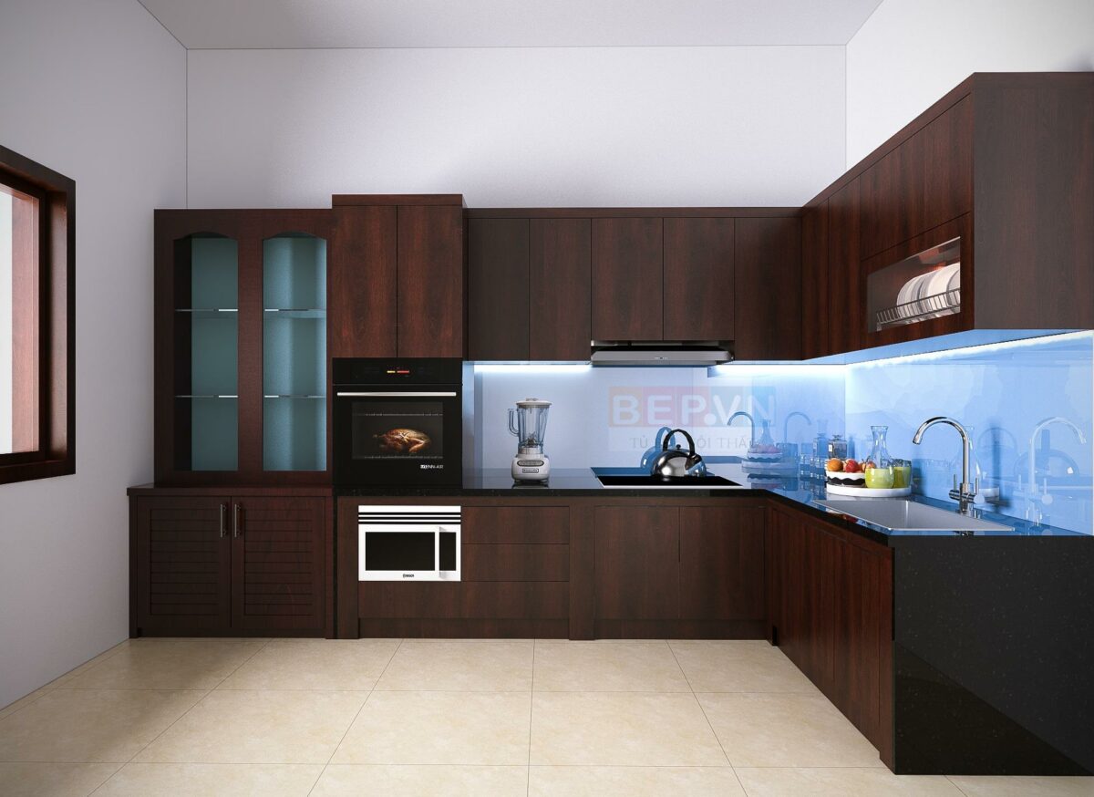 Tủ bếp Laminate chữ L gia đình chú Quân - Hình ảnh 2