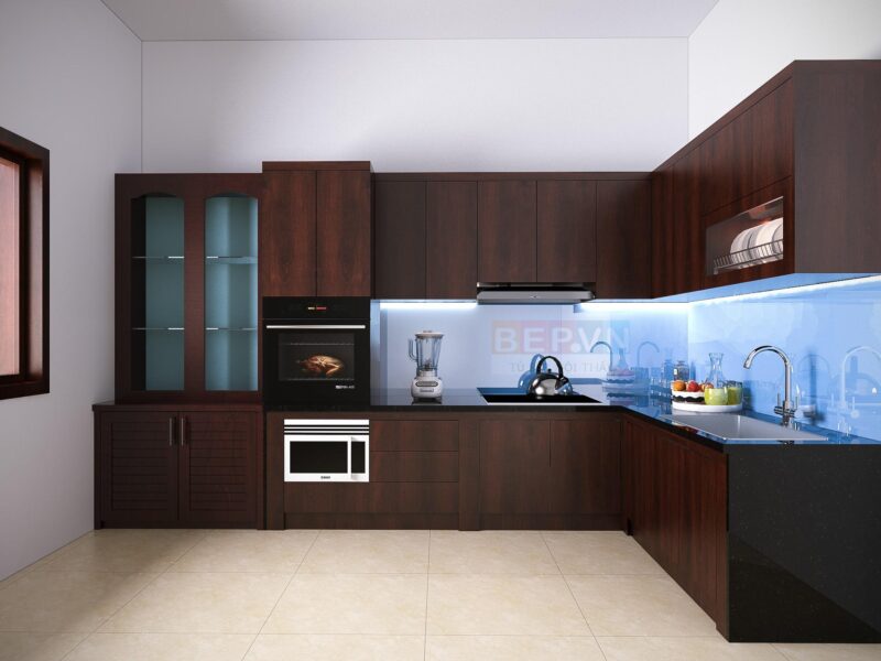 Alternative view of Tủ bếp Laminate chữ L gia đình chú Quân