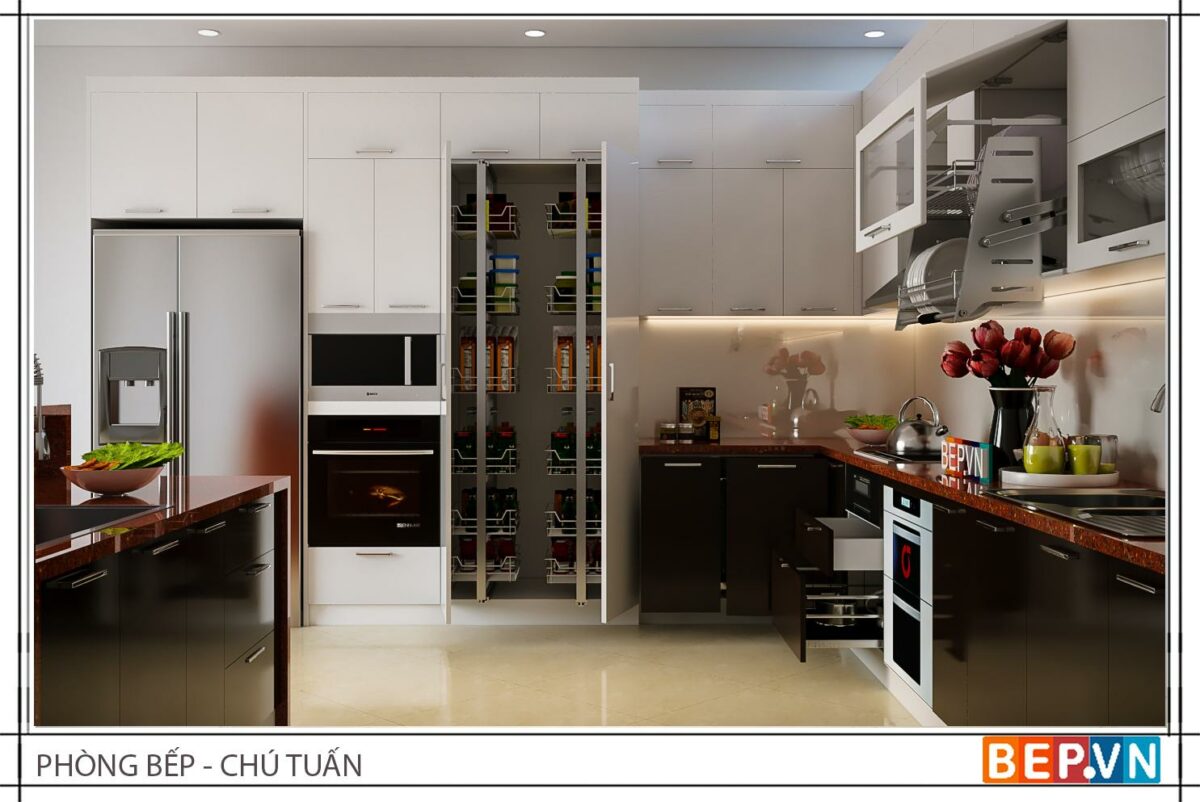 Tủ bếp đảo gia đình chú Tuấn - Hình ảnh 2