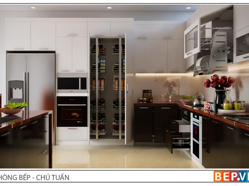 Alternative view of Tủ bếp đảo gia đình chú Tuấn