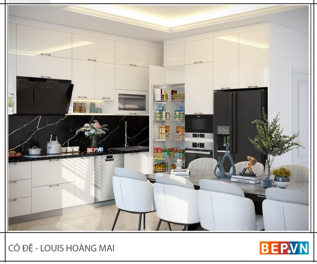 chat lieu tu bep inox canh acrylic