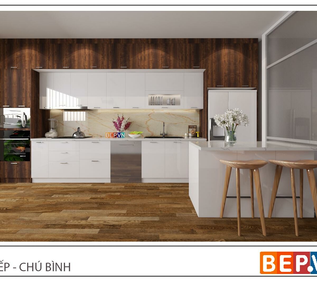 Tủ Bếp Đảo gia đình chú Bình
