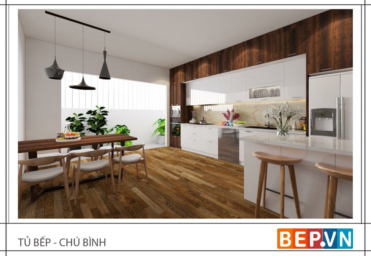 Tủ Bếp Đảo gia đình chú Bình - Hình ảnh 2