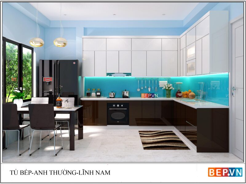 Thiết kế tủ bếp hiện đại gia đình anh Thường
