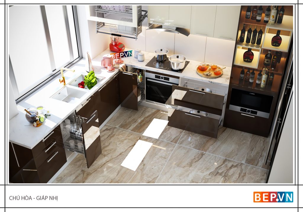 Thiết kế thêm ô cửa sổ cho phòng bếp ngập tràn ánh sáng