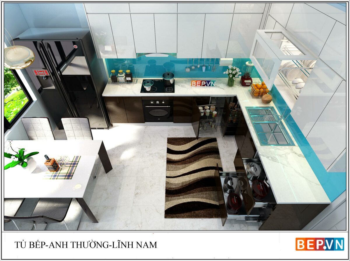 Thiết kế tủ bếp hiện đại gia đình anh Thường - Hình ảnh 2