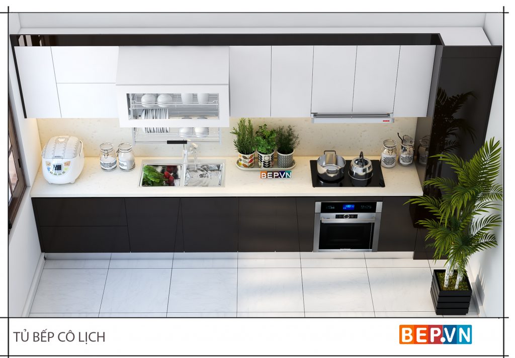 Thiết kế tủ bếp thẳng gia đình cô Lịch Thiết kế tủ bếp thẳng gia đình cô Lịch