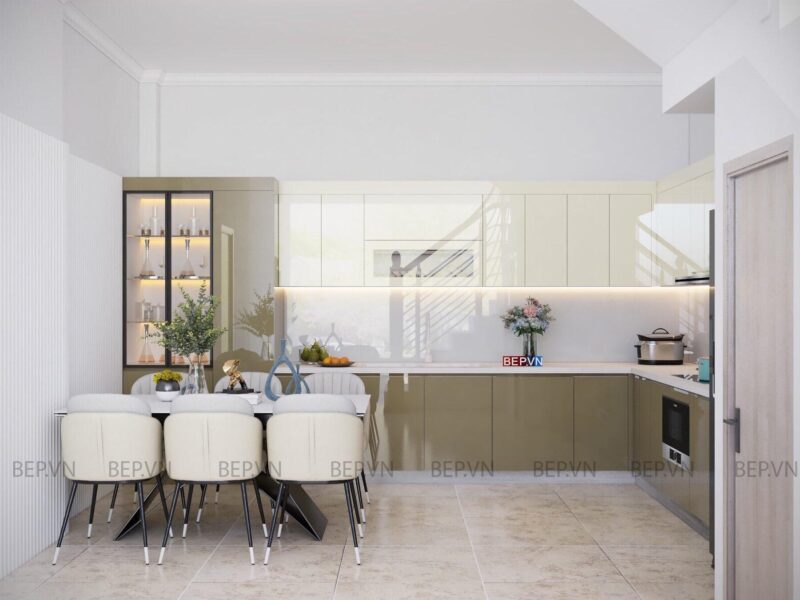 Tủ bếp Acrylic đẹp hiện đại - Chị Điệp An Dương Vương