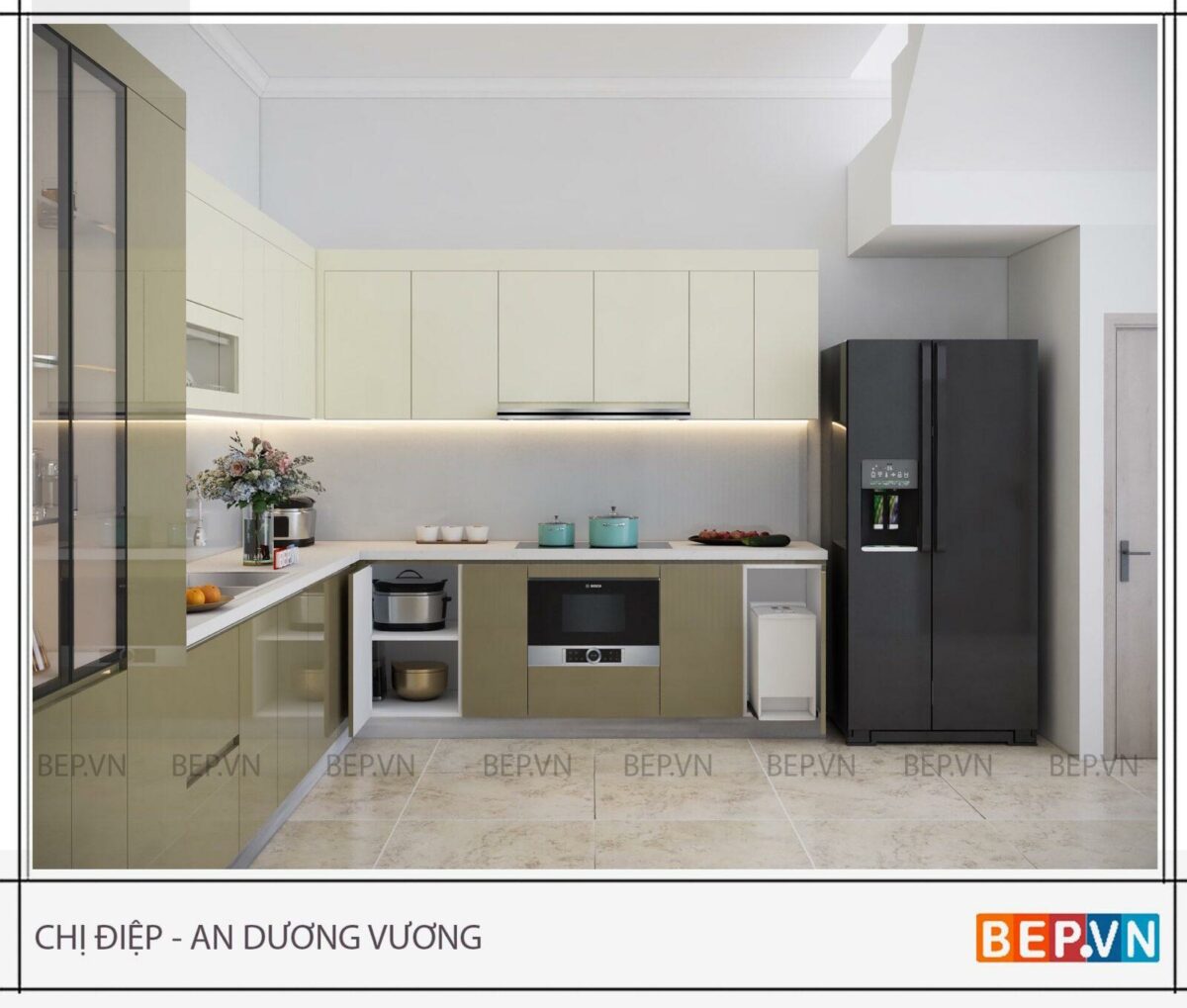 Tủ bếp Acrylic đẹp hiện đại - Chị Điệp An Dương Vương - Hình ảnh 4