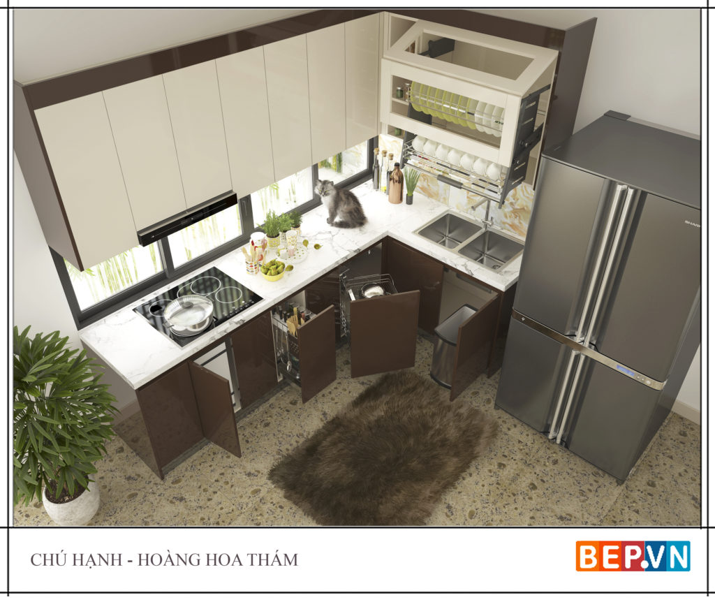 Mẫu thiết kế tủ bếp chữ l được yêu thích năm 2019 39