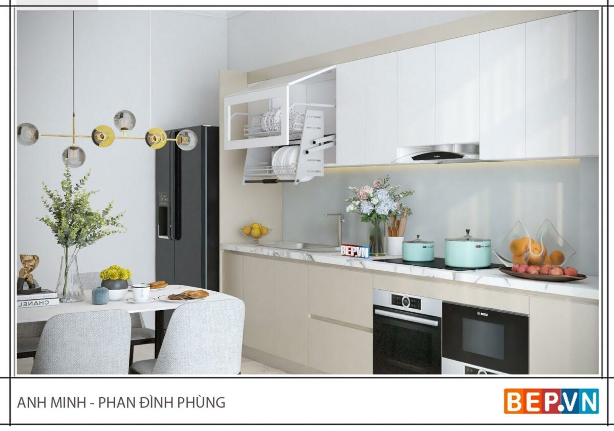 Tủ bếp Acrylic đẹp - Gia đình anh Minh (Phan Đình Phùng) - Hình ảnh 4