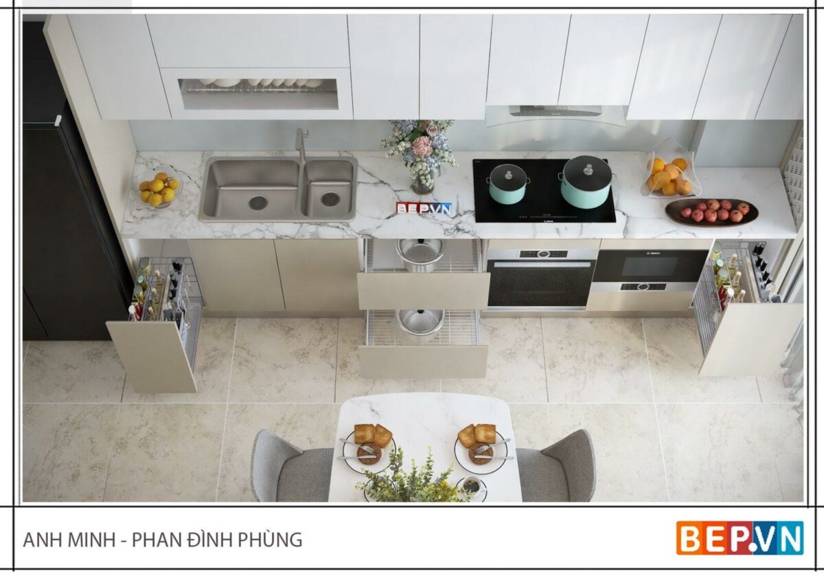 Tủ bếp Acrylic đẹp - Gia đình anh Minh (Phan Đình Phùng) - Hình ảnh 5