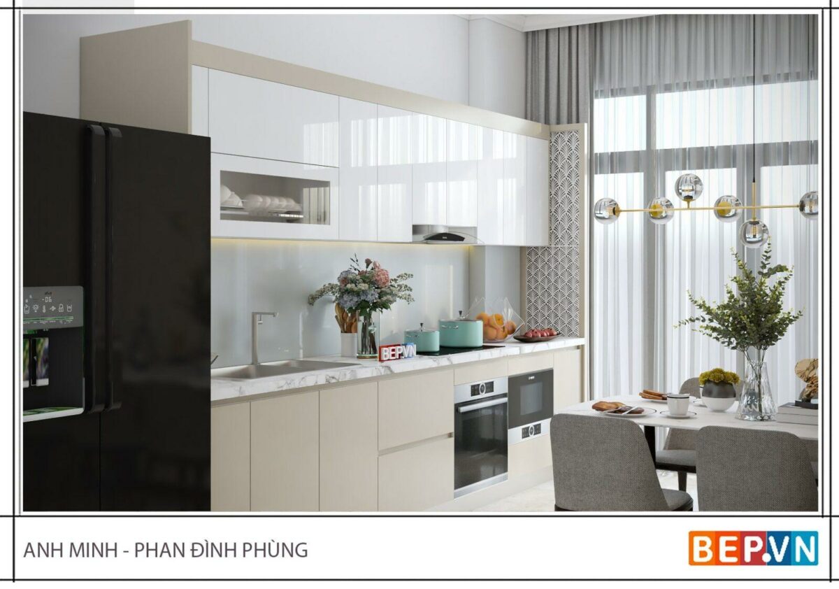 Tủ bếp Acrylic đẹp - Gia đình anh Minh (Phan Đình Phùng) - Hình ảnh 3