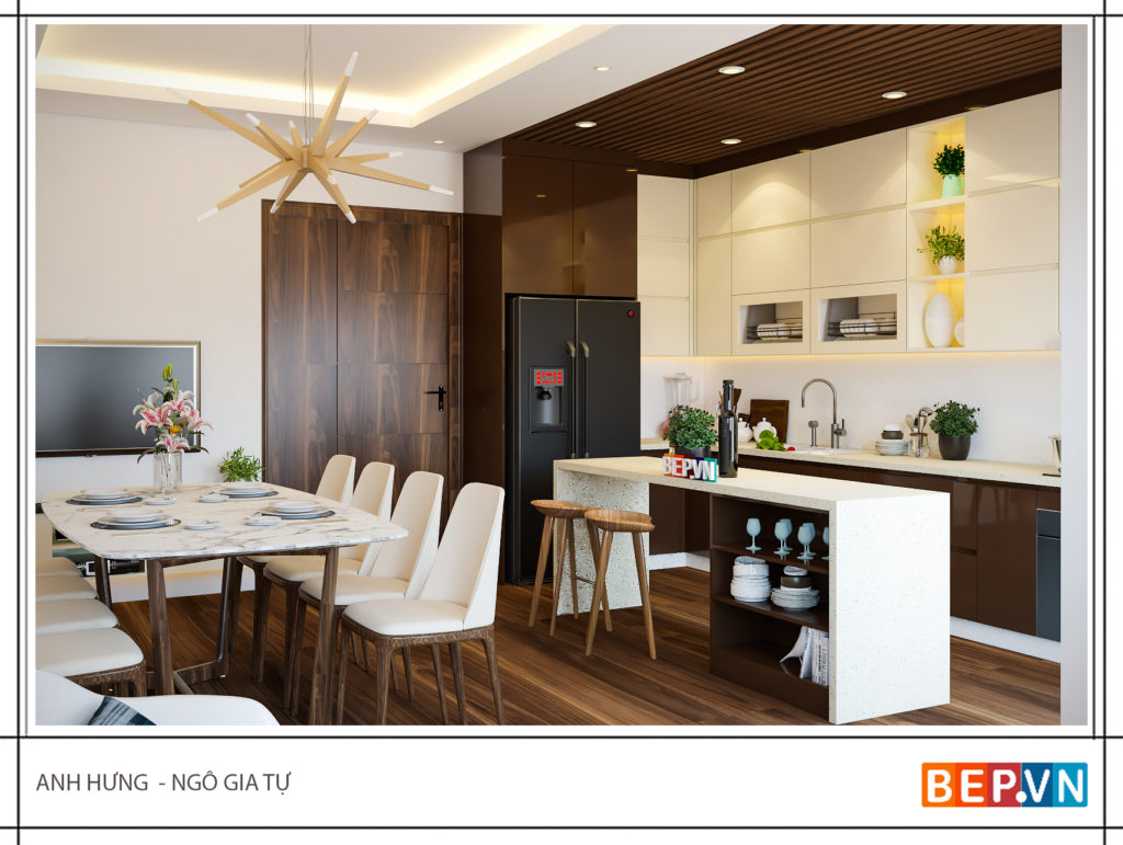 tủ bếp đẹp hiện đại gia đình anh Hưng - Ngô Gia Tự