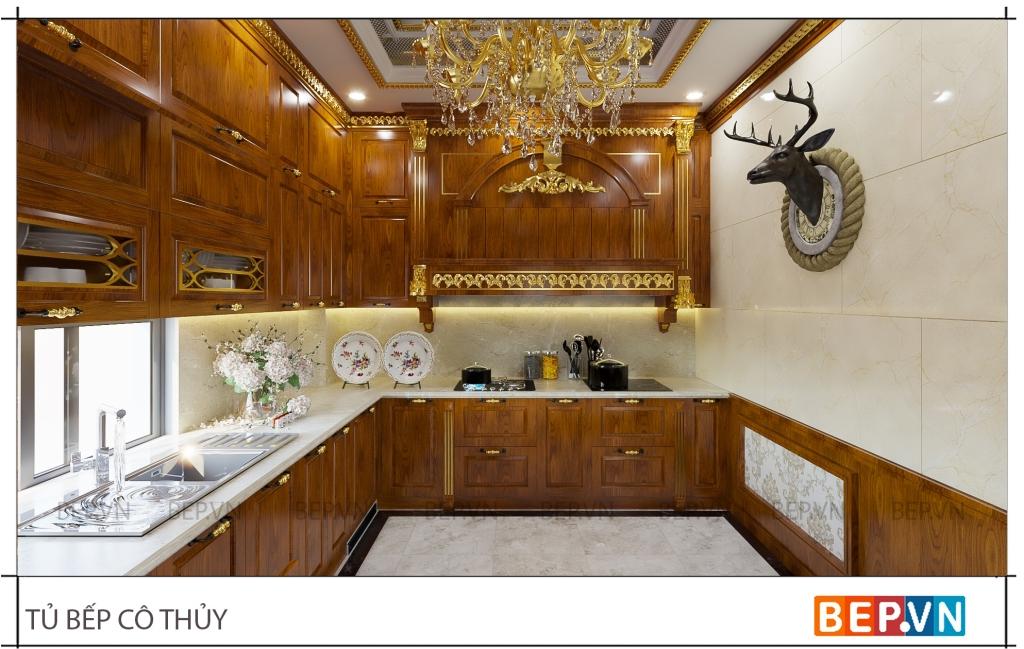 thiết kế tủ bếp cho biệt thự gia đình