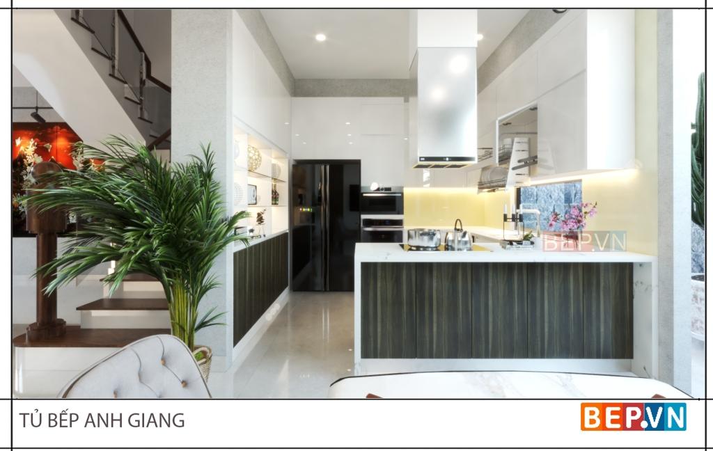 Mẫu thiết kế tủ bếp kết hợp bàn đảo của gia đình anh Giang Hải Phòng Mẫu thiết kế tủ bếp kết hợp bàn đảo của gia đình anh Giang Hải Phòng