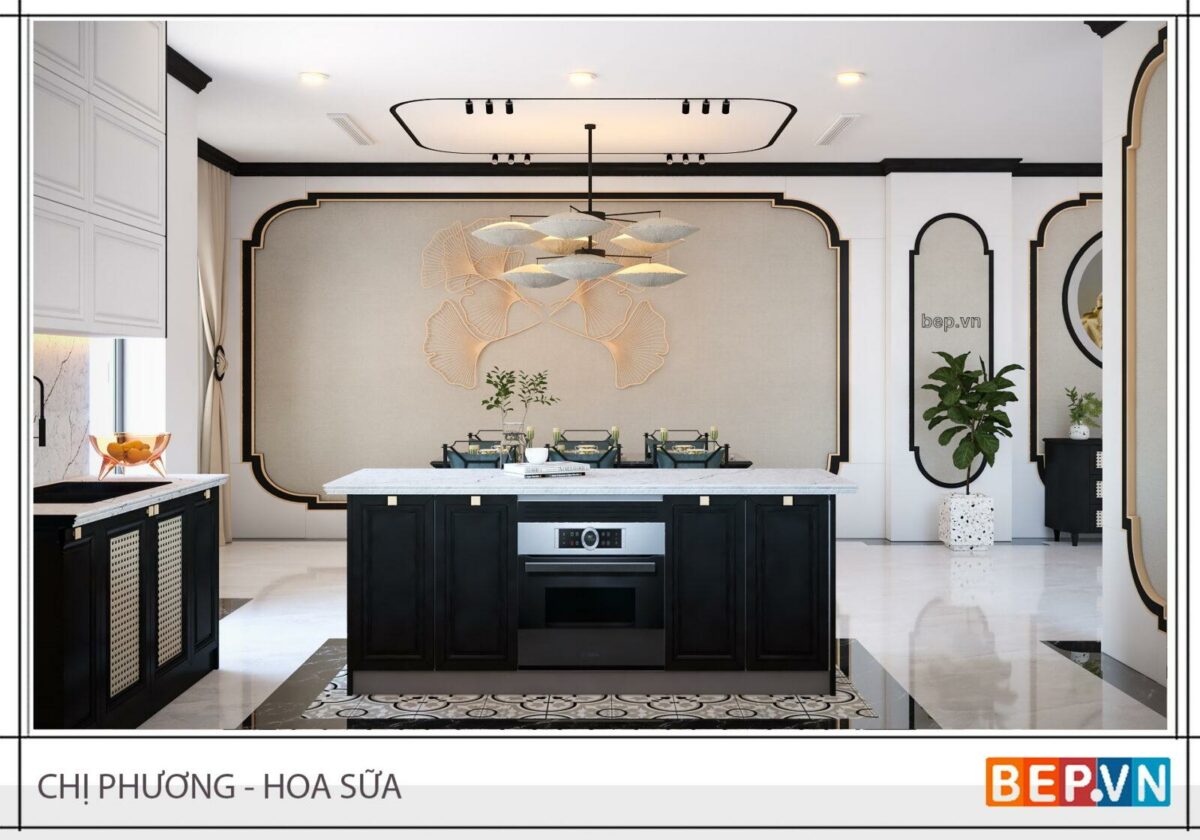 Mẫu tủ bếp đẹp sang trọng phong cách Indochine - Chị Phương (BT Hoa Sữa) - Hình ảnh 5