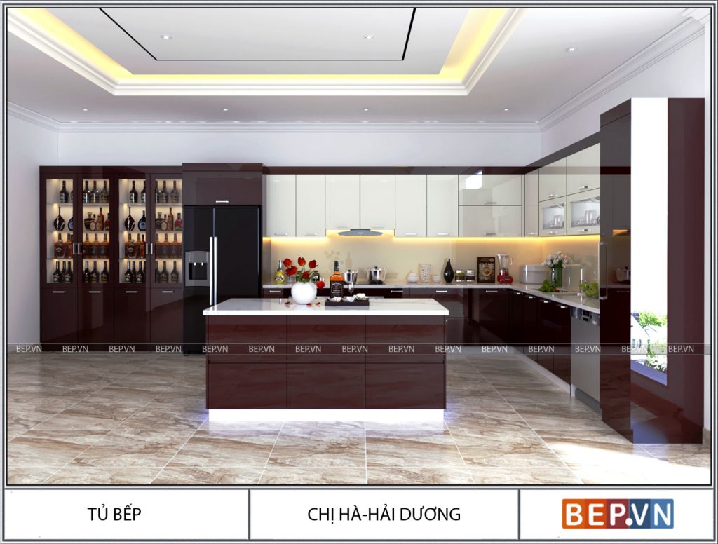 Thiết kế bếp chữ L gia đình chị Hà Thiết kế bếp chữ L gia đình chị Hà