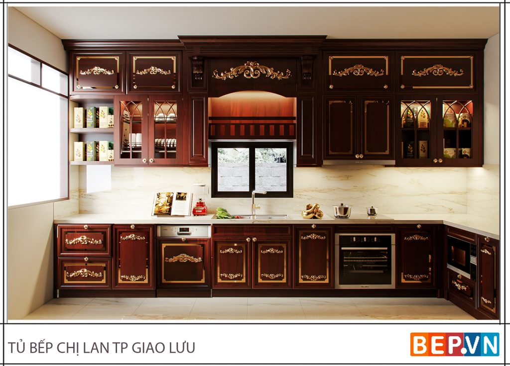 Thiết kế tủ bếp phong cách tân cổ điển