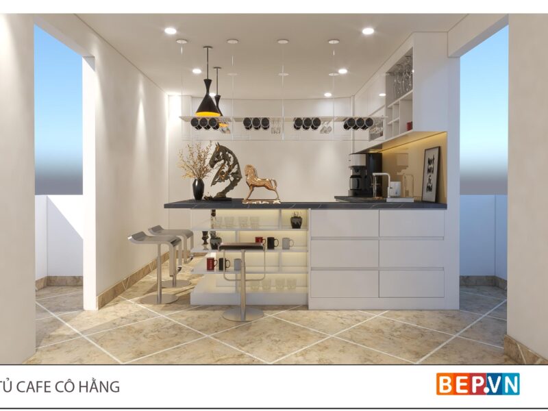 Thiết kế tủ cà phê gia đình cô Hằng