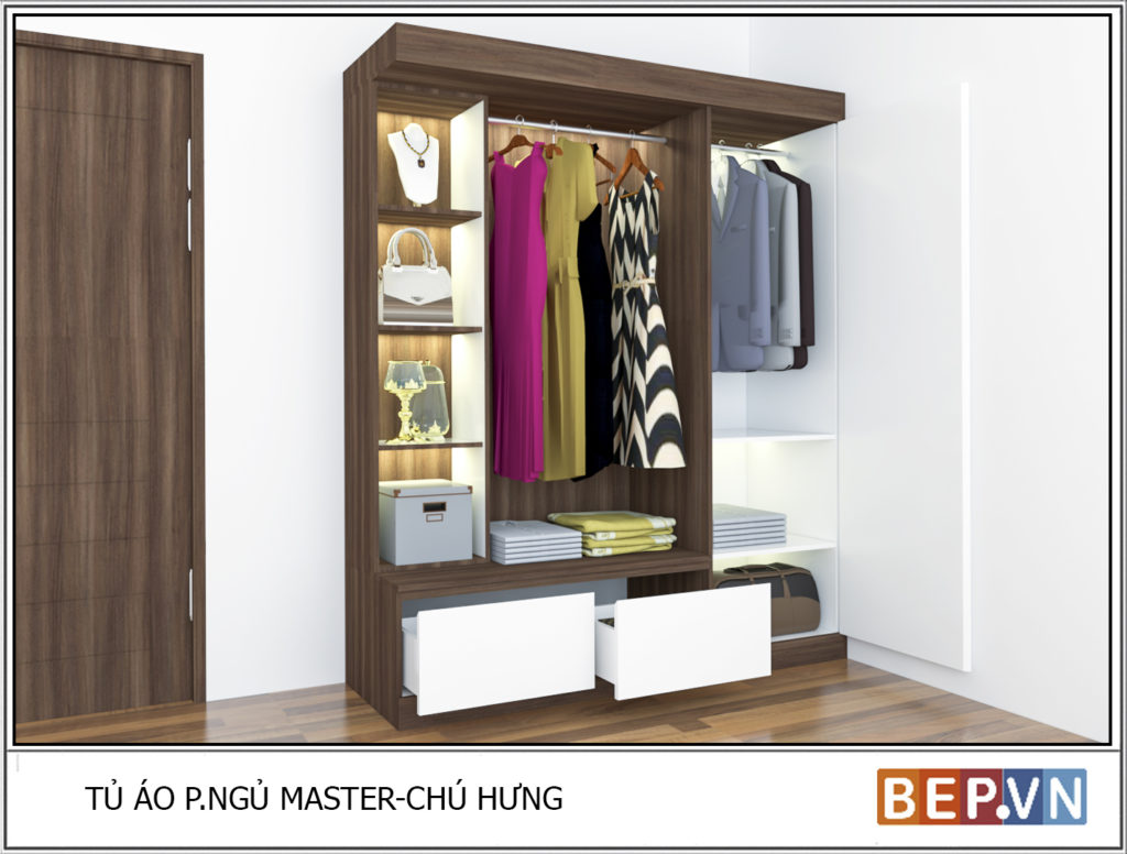 Thiết kế tủ quần áo đẹp phù hợp với mọi không gian căn phòng