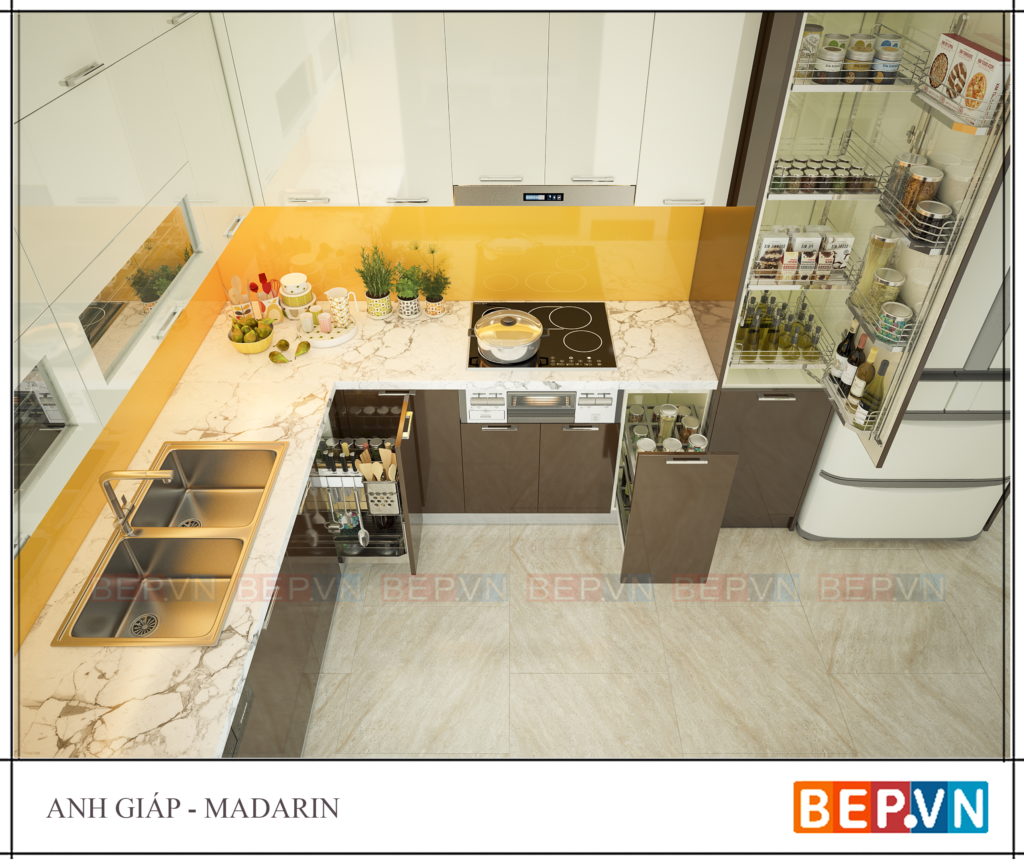 Phụ kiện tủ bếp độc đáo, ấn tượng của tủ bế gỗ công nghiệp