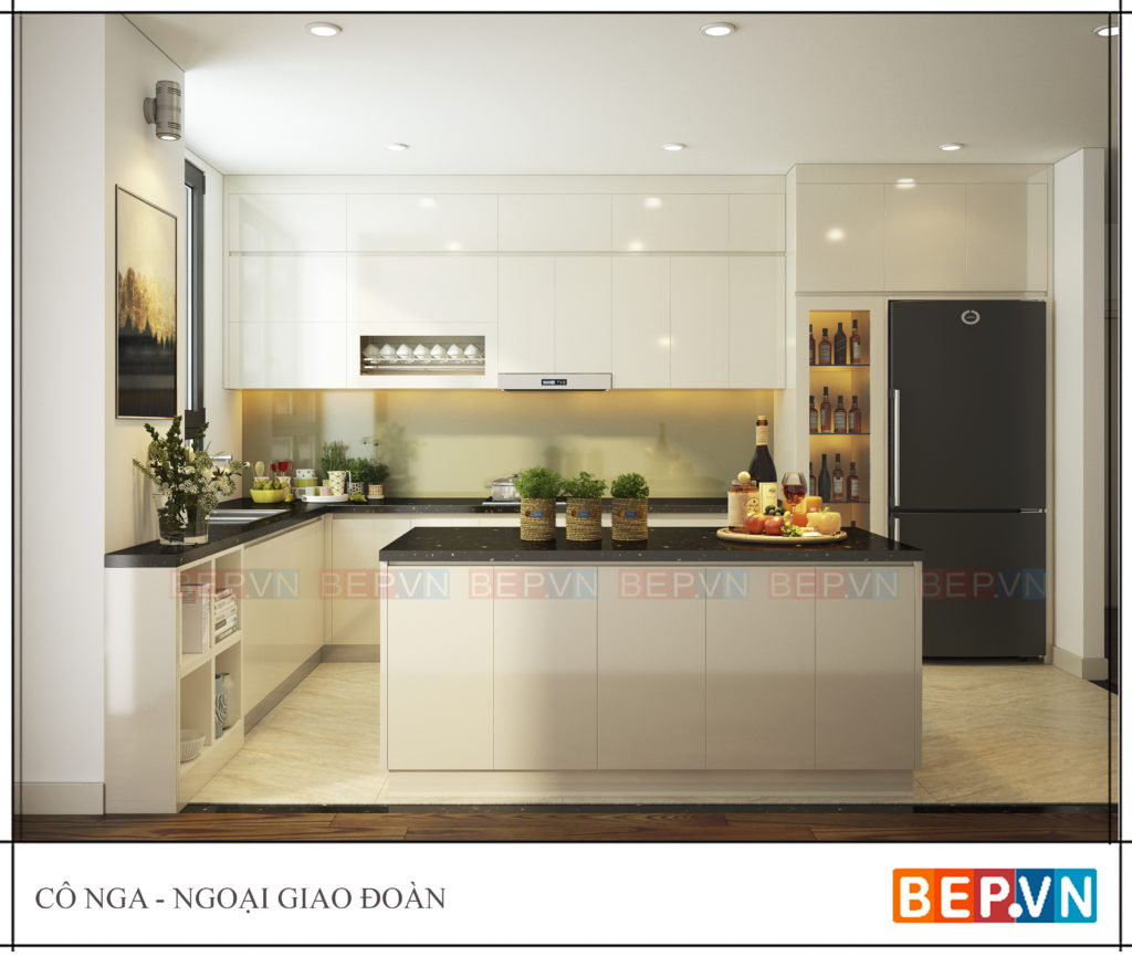 Lưạ chọn gam màu sắc sáng cho phòng bếp gọn gàng, sạch sẽ