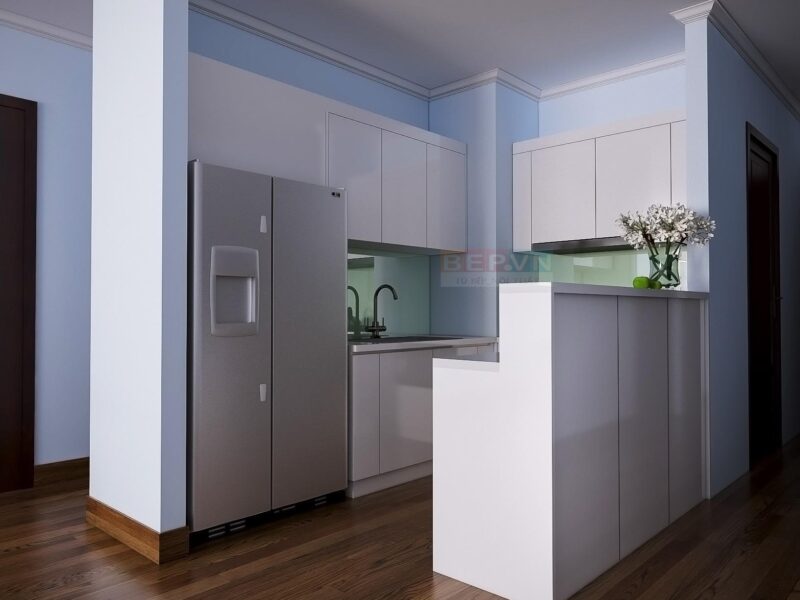 Tủ bếp Acrylic chữ U gia đình chú Cường.