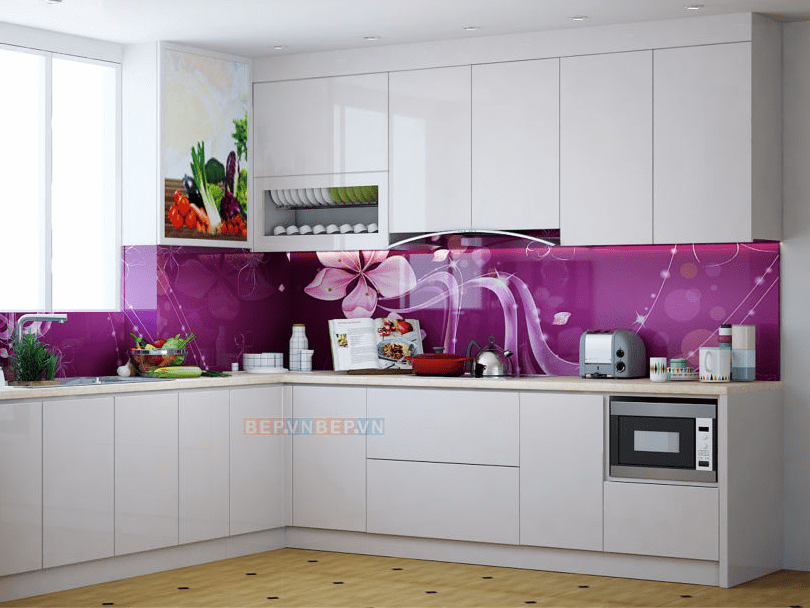 Tủ bếp Acrylic chữ L chú Hải.