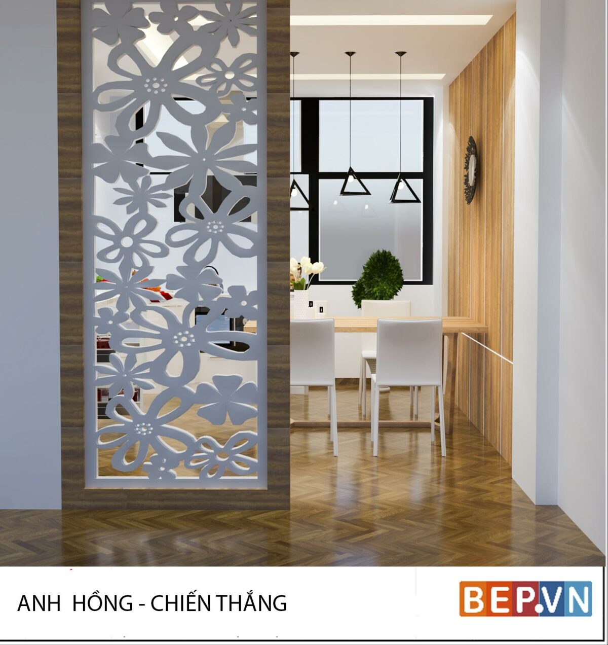 Tủ bếp  Acrylic chữ L gia đình anh Hồng - Hình ảnh 2