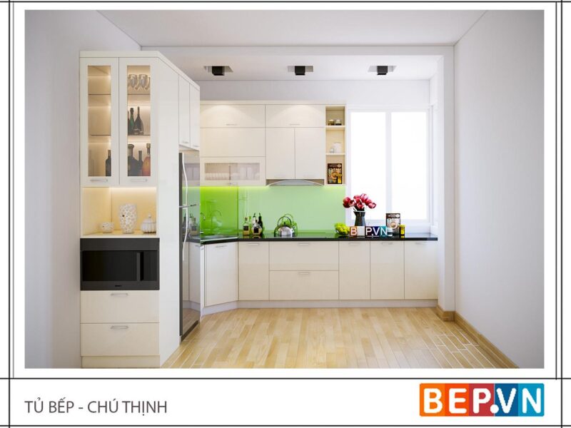 Alternative view of Tủ bếp Acrylic chữ L gia đình chú Thịnh