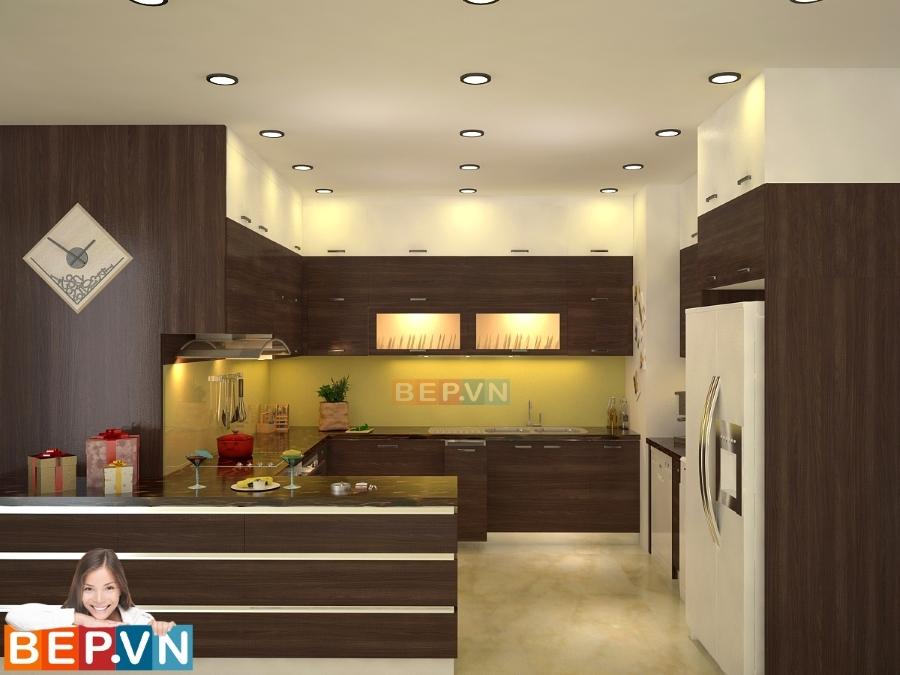 Tủ bếp Laminate mang lại không gian ấm cúng 