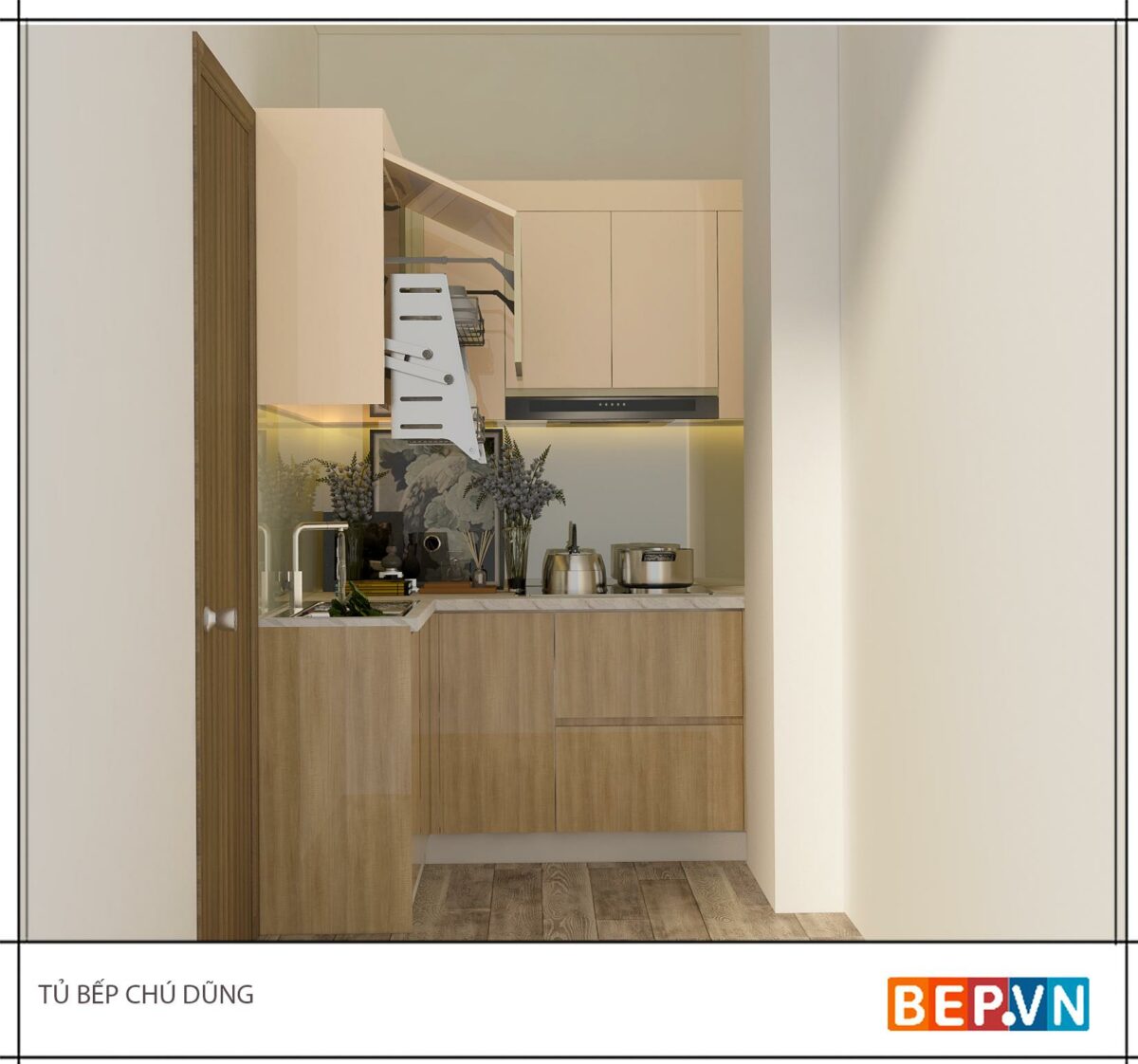 Tủ bếp chữ L chú Dũng - Hình ảnh 2