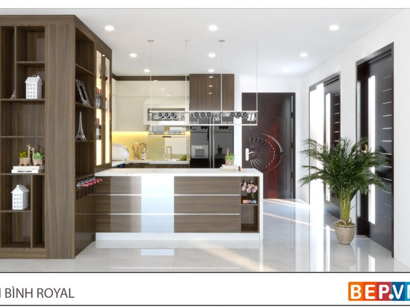 Tủ bếp chữ L gia đình chú Bình - Royal City